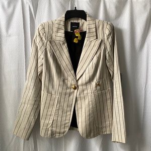 Smythe Duchess Linen-Blend Blazer With Patch Pocket